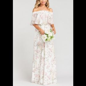Show me your mumu off the shoulder dress